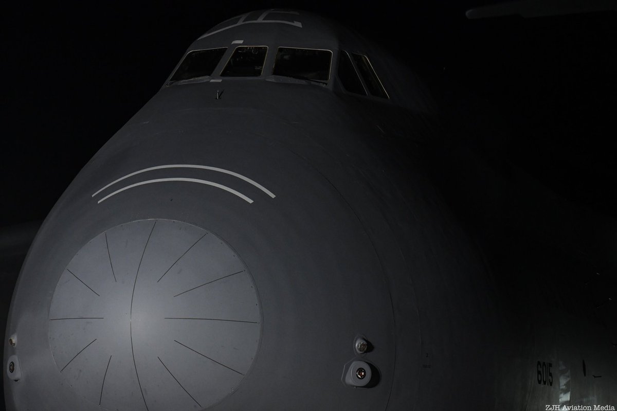 A Galaxy emerging from the nighttime darkness. #osh19 #c5 #c5galaxy #c5supergalaxy #supergalaxy #galaxy #50inosh #aviation #aviationphotography