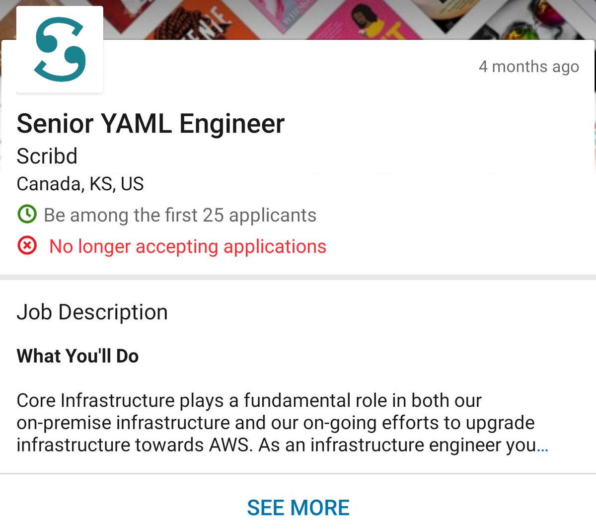 Daniel Severo On Twitter Check Out This Job At Scribd Https T Co A8si3u0ks1