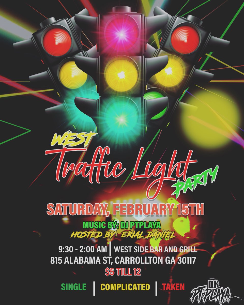 Unique_Beauty97's tweet photo. 1st Annual #WestTrafficLightParty 

Saturday , February 15th 📆

Wear 💚 Green If You Single 
Wear 💛 Yellow If You Undecided 
Wear ❤️ Red If You Taken 

“ Colors Are Mandatory “ 🤷🏾‍♂️ 

Music By @DJPTPLAYA3 

Doors Open At 9:30PM 

#UWG23 #UWG22 #UWG21 #UWG https://t.co/YGSOBakCQn