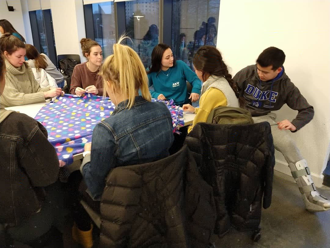 matthech's tweet photo. Brotherhood, leadership, unity, excellence. Very proud of the outstanding @AKPsi_Eta students hosting tonight's Service Event w/ "Binky Patrol" to make blankets for children in need. @uofcincy @lindnercollege #BoldlyBearcat #NextLivesHere #DevelopingPrincipledBusinessLeaders https://t.co/CSlnQ31dxK