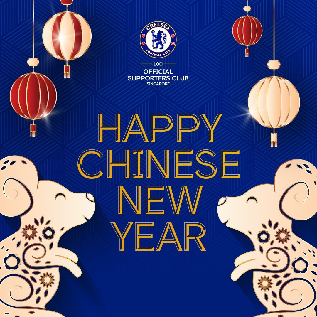 CFCSG's tweet photo. Chelsea FC Supporters Club Singapore wishes everyone a Happy Chinese New Year. May the joy and happiness around you today and always. #CFCSG #ChelseaFC #CFC https://t.co/XeaOrPRGFW