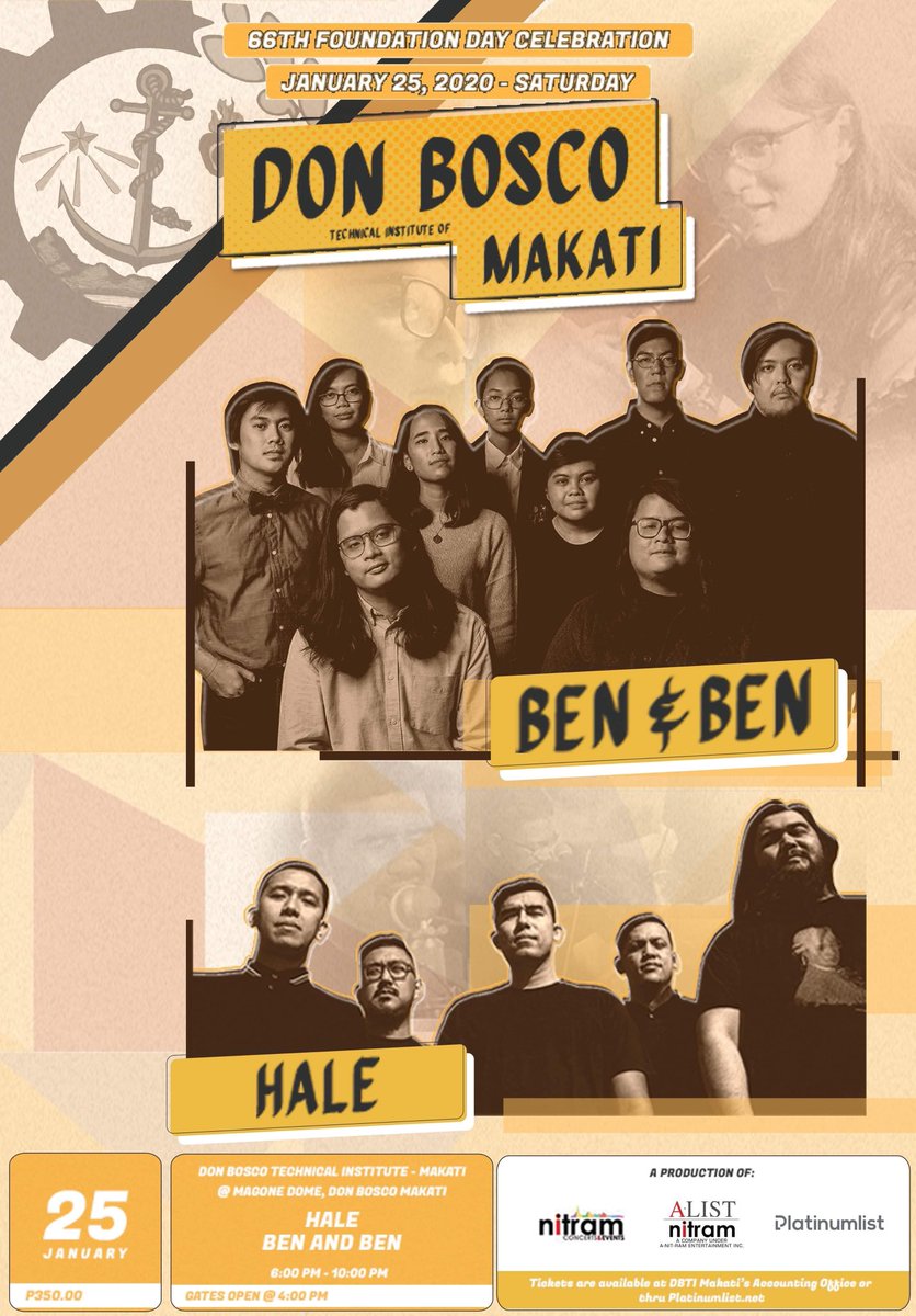 halemusicph's tweet photo. Saturday (January 25, 2020)

Don Bosco Technical Institute
Makati City

#HaleMusicPH #HaleMusic #Hale https://t.co/cxmIa7RVfK
