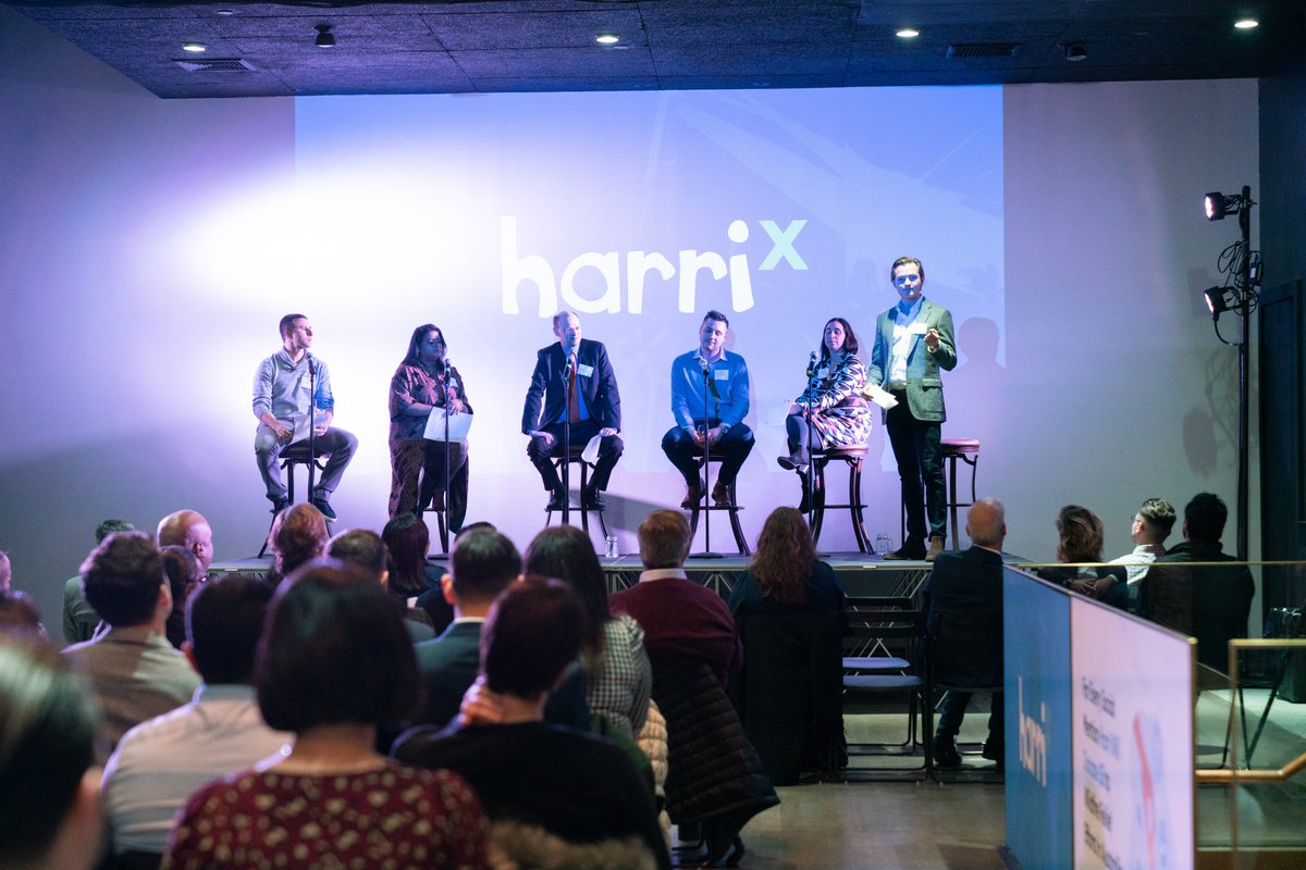 Harri's tweet photo. Throwing it back to last week’s #FairWorkweek Panel, the inaugural event of our #HarriX series. Excited to take this show on the road and meet up along the way! 💪🏼🎉 #TBT https://t.co/FHJLXdJnlX
