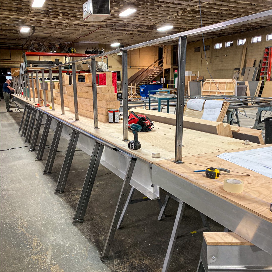 ParamountAurora's tweet photo. Our scene shop is building rails and platforms to create the New York City feel for The Secret of My Success. #ParamountSecretOfMySuccess #BuiltInAurora ππΌ https://t.co/Ruqh1ygbWO