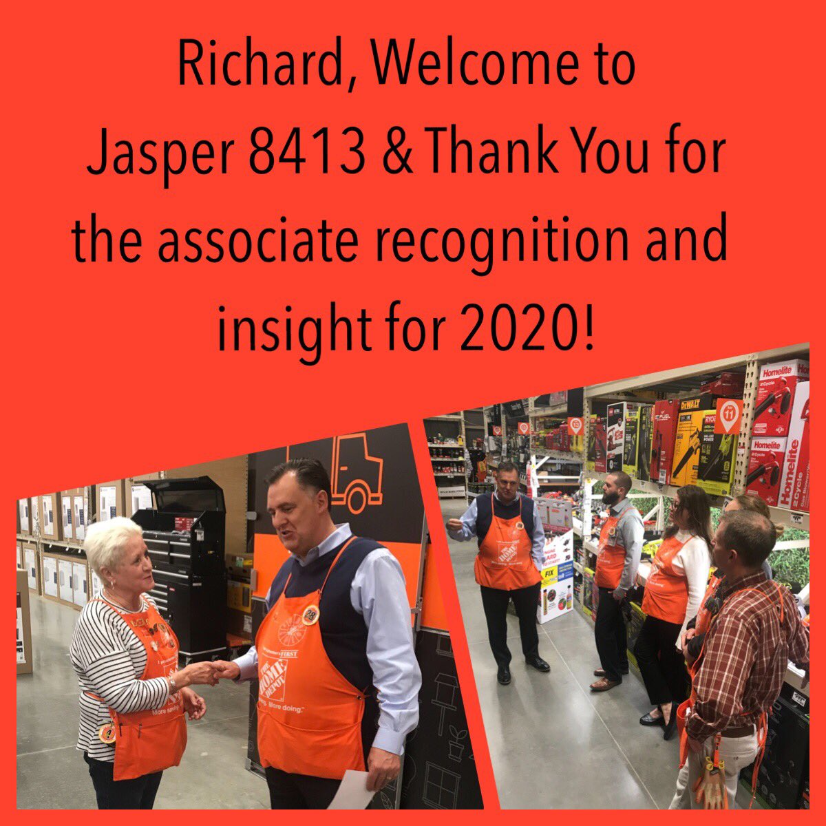 THDJasperProdesk (@thd8413prodesk) on Twitter photo Awesome walk with our new Regional Vice President Richard Goodrich. Welcome home...
Thank you for your insight for 2020 and most of all, recognition of our associates that make a difference every day. Thank you Holly & Sandi, what a Team. <a href="/THD8413Prodesk/">THDJasperProdesk</a> <a href="/hollytate122/">Holly Tate</a> <a href="/thdsandi/">Sandi Williams</a> Awesome walk with our new Regional Vice President Richard Goodrich. Welcome home...
Thank you for your insight for 2020 and most of all, recognition of our associates that make a difference every day. Thank you Holly & Sandi, what a Team. <a href="/THD8413Prodesk/">THDJasperProdesk</a> <a href="/hollytate122/">Holly Tate</a> <a href="/thdsandi/">Sandi Williams</a>