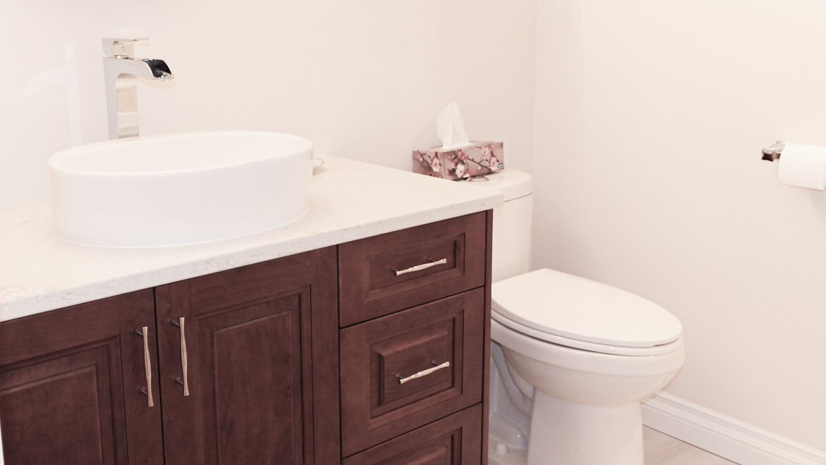 WorksCabinet's tweet photo. Our homeowner wanted a cabinet that would complement the furniture in the Master Bedroom. #vanity #furniture #cabinetry #chrome #vesselsink https://t.co/a8fGHt04ac