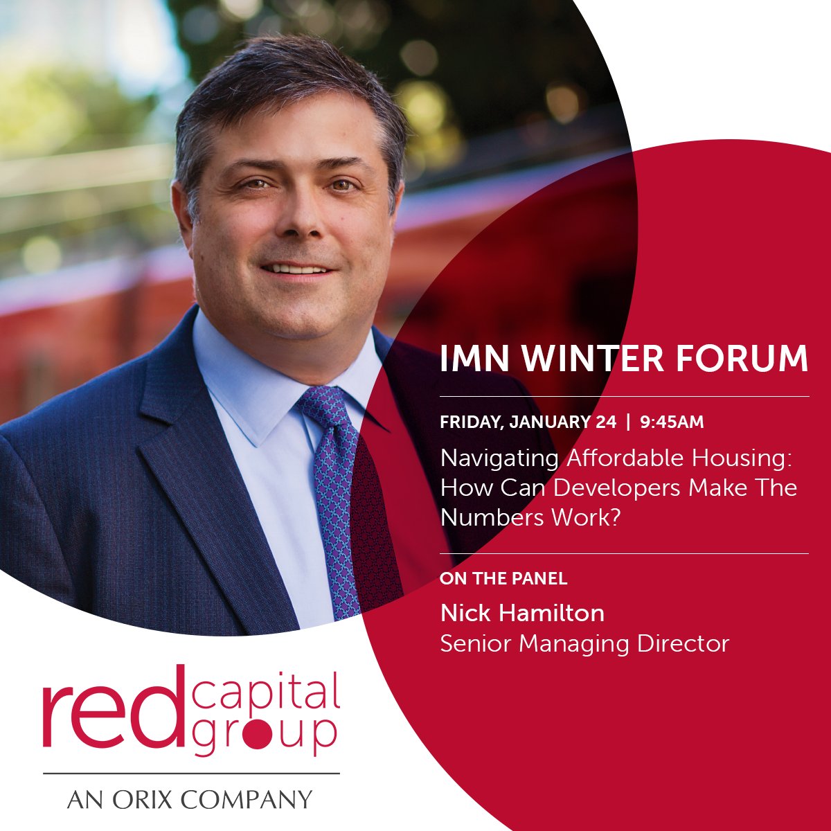 REDCapitalGroup's tweet photo. RED's Nick Hamilton is participating as a panelist during the "Navigating Affordable Housing: How Can Developers Make The Numbers Work?" session tomorrow at 9:45am. https://t.co/pHVBxJIhJu https://t.co/mkIOAsM87J