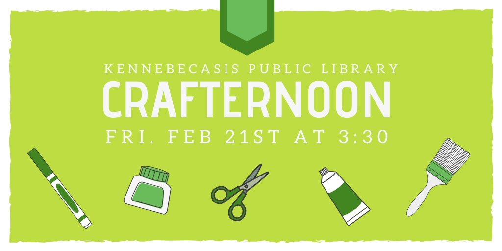KvLibrary's tweet image. Wondering when our next crafternoon is? Fri Feb 21st at 3:30pm! Bring the whole family :) #kvlibrary #crafts4kids @Rothesay_NB @Quispamsis