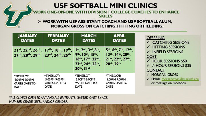 Usf Softball Camps Usfsoftballcamp Twitter