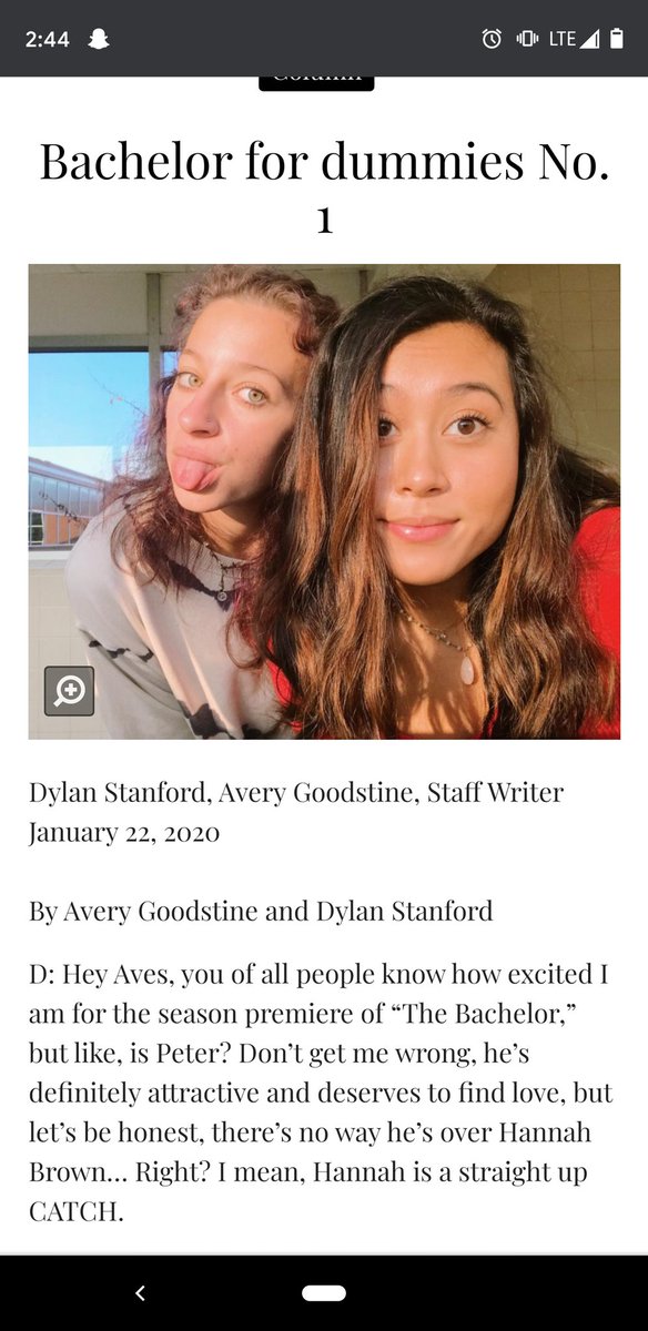 thepagepahs's tweet photo. Come gossip with Avery and Dylan about The Bachelor on our website! We would love to hear what you have to say about the girls in the comments :) https://t.co/WTeAyAl2kM
