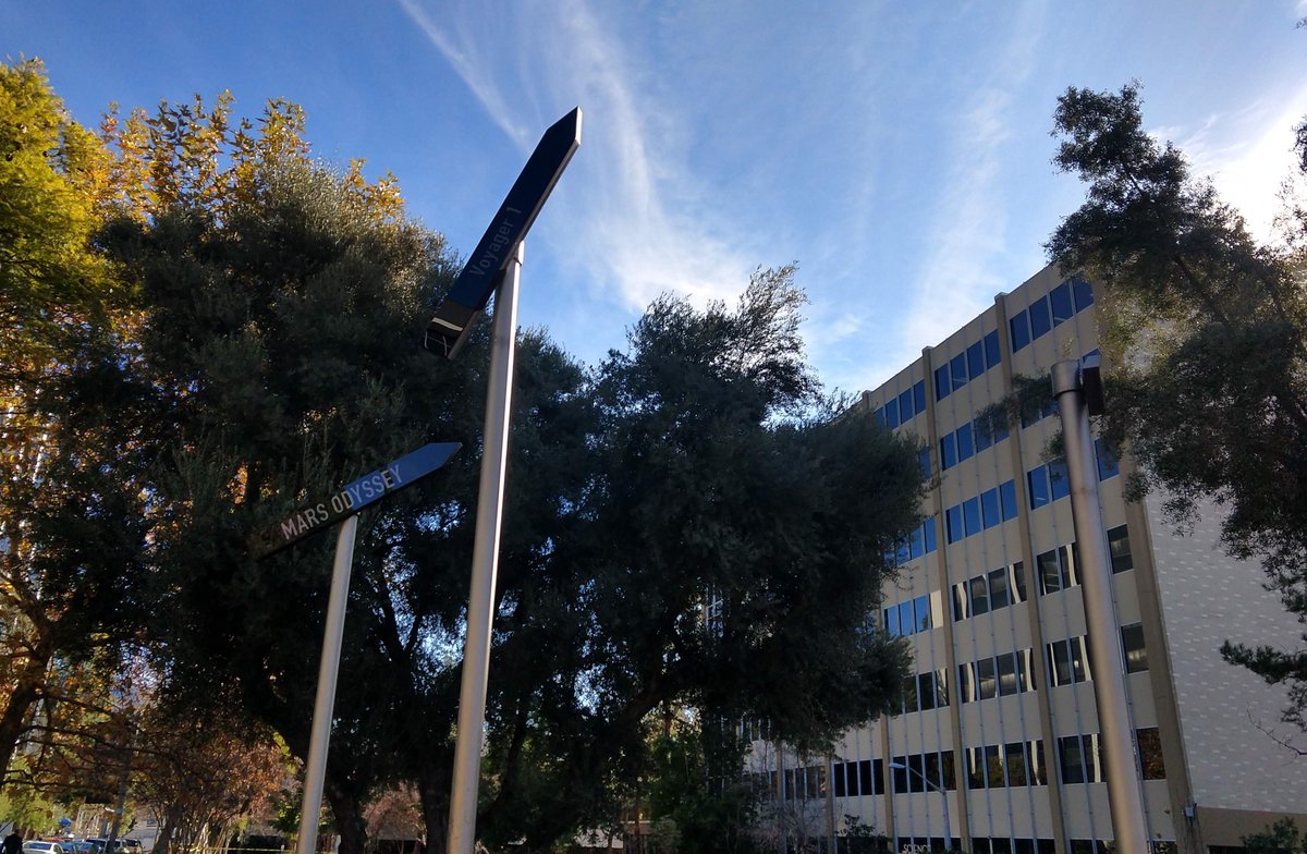 Electronic road signs that change directions to point at various spacecraft or celestial objects