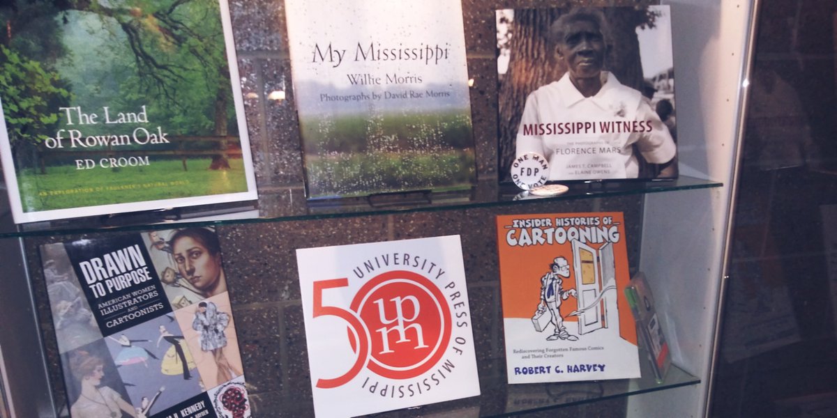 A display of books by the University Press of Mississippi