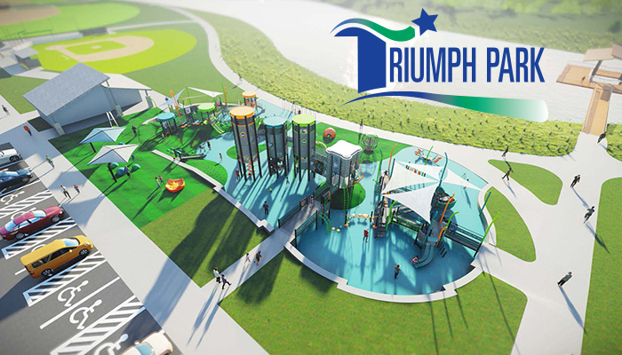 CityofWaukee's tweet photo. Waukee's future community park/sports complex will be called Triumph Park! The design of the EPIC Inclusive Playground at Triumph Park has been revealed. And, the #Waukee Betterment Foundation announced that Apple is contributing $1 million to the project. https://t.co/1PwhEhOrK5 https://t.co/o2IiARY1ZA