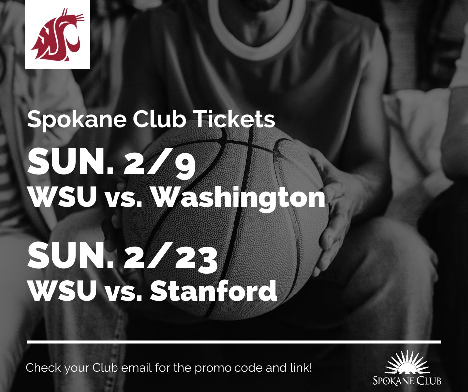 SpokaneClub's tweet image. Discounted WSU Men's Basketball Tickets!
(Offer ends one week before each game.)