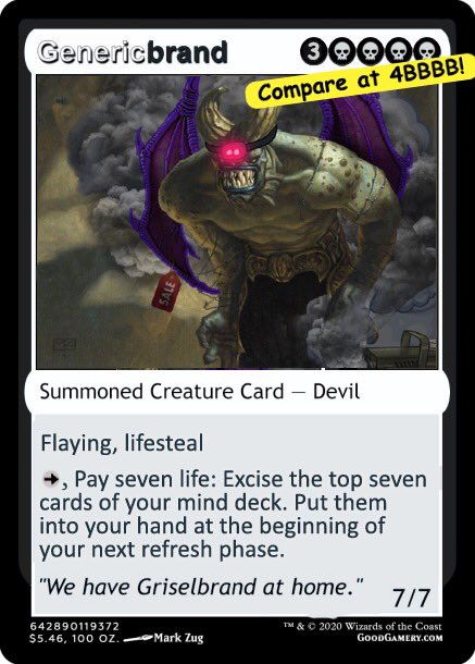 goodgamery's tweet photo. We have Griselbrand at home.
Card by Toadbrews, @harsh_invective, @DingusEggMTG, @vote_checkbox
#mtg #griselbrand https://t.co/yloOBMleBD