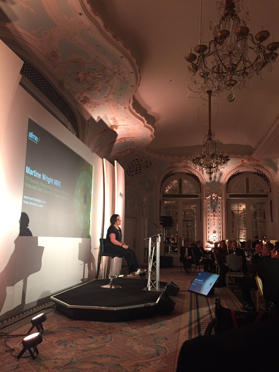 KatieLinsell's tweet photo. A great night at @AFME_EU’s black tie high-yield dinner at the Savoy. Thank you to @martine_wright for the most inspirational speech #powerofseven https://t.co/leXuviTt29
