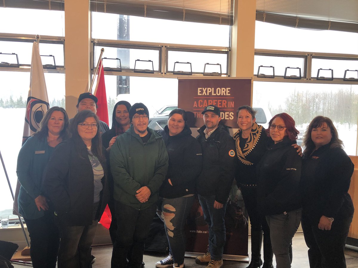 melaniejmark's tweet photo. Honoured to be welcomed by Chief Judy Gerow &amp; community to the #Kitselas First Nation to announce our govt’s continued commitment to invest in people! In partnership with the @ita_bc we’re opening more doors to support #Indigenous trades training programs to build the #BestBC. https://t.co/qt6MRXx1oc
