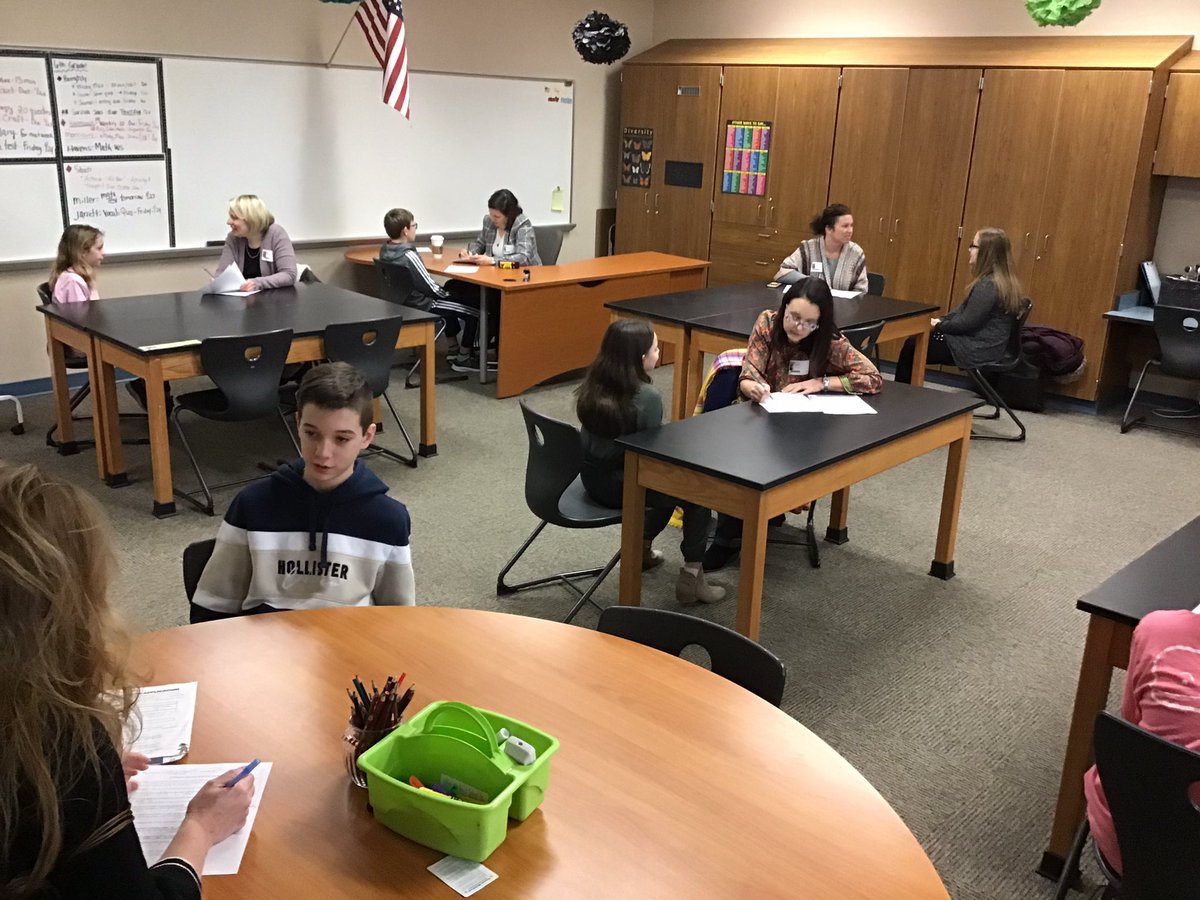 BeckyFloetker's tweet photo. Thanks our parents who helped with job interviews, we are one step closer to running the town! #Biztown @Marc_Dashiell @KLothamer @JACentralind https://t.co/AIN3YaIcCQ