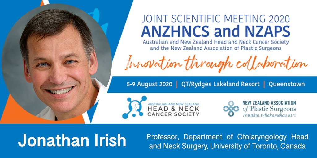 anzhncsconf's tweet photo. We are thrilled to announce keynote speaker Jonathan Irish, Otolaryngology, Head &amp; Neck Surgery, University of Toronto, Canada, for the ANZHNCS / NZAPS Joint Meeting, Queenstown, NZ 5-9 Aug 2020 @anzhncs https://t.co/U3zDQ5hmw5