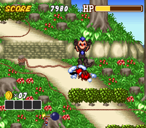 次郎丸 No Twitter 今日のモーニングゲームはsfcの キッドクラウンのクレイジーチェイス 可愛らしいキャラの見下ろし型アクションゲームです ドジな敵にはドジで立ち向かえという意味不明な言葉をかけられる主人公 プレイ中のリアクションが可愛いですが ゲームの