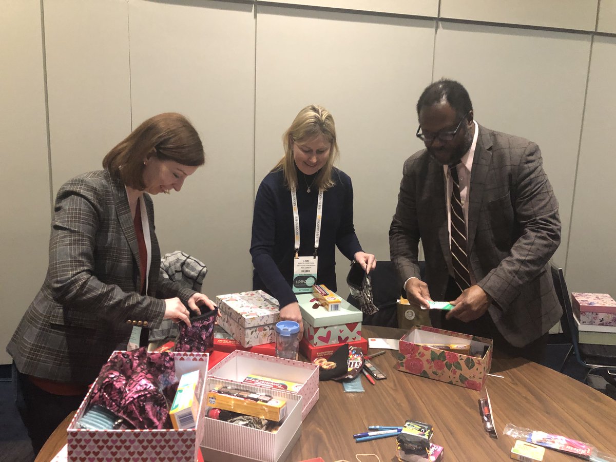 HRPA's tweet photo. What a wonderful way to end day 2 of the HRPA2020 Conference & Trade Show! Our attendees gathered to fill shoeboxes for women impacted by homelessness. Special thanks to #TheShoeboxProject and @stfelixcentre! #HRPA #HRPAAC https://t.co/wRbAMQv2wS