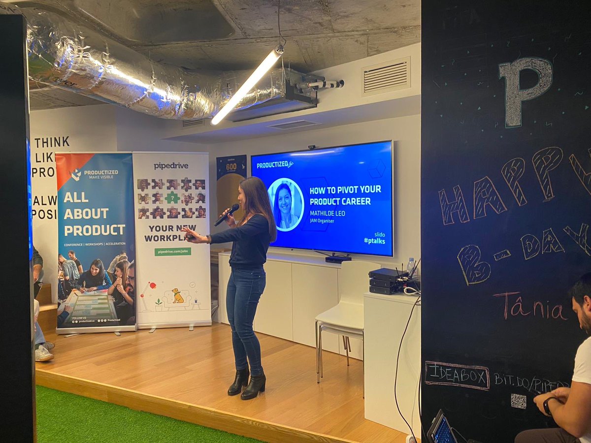 Mathilde_Leo's tweet photo. Thanks @ProductizedConf for giving me the opportunity to share my personal lessons learned on product careers & the importance of purpose. Was a lot of fun connecting with such a vibrant community of PMs - and even a few fellow expats @MihaelaDraghici 🤗 #ptalks https://t.co/XNTzLjJ04I