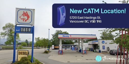 BitNational's tweet photo. If you're out in #EastVan and looking to buy or sell #bitcoin, check out the #BitNational #BitcoinATM at the Husky location on East Hastings St. https://t.co/1NPVSMpRvY