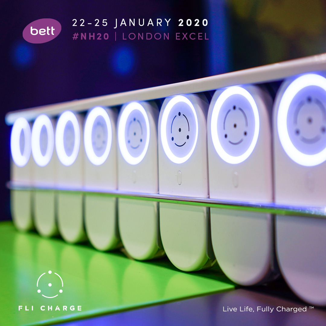 FliCharge's tweet photo. Having a great time at BETT. It’s exciting to see so many innovative products and how FLI Charge can help all of them with fast power delivery. Stop by the Smart Technologies booth to see all that we can do. #livelifefullycharged #edtech https://t.co/kYkDGHH6RF
