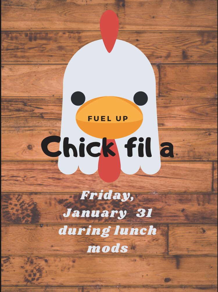 StucoIwa's tweet photo. Don’t forget to bring money for Chick-fil-a and Smoothing King !!  Tomorrow during lunch mods we will be collecting orders and money‼️ https://t.co/BALWZX0nI1