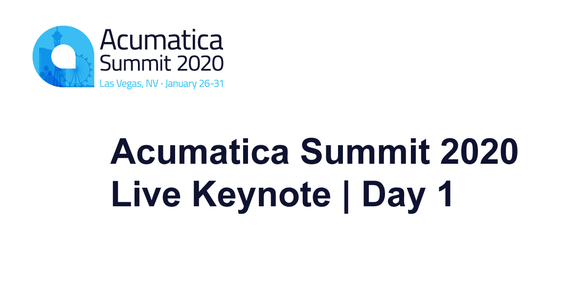 Acumatica's tweet image. Can't make it to Las Vegas to attend #AcumaticaSummit 2020 in person? Then join us online! Sign up for our Day 1 live keynote here: acumati.ca/2NDL0HL