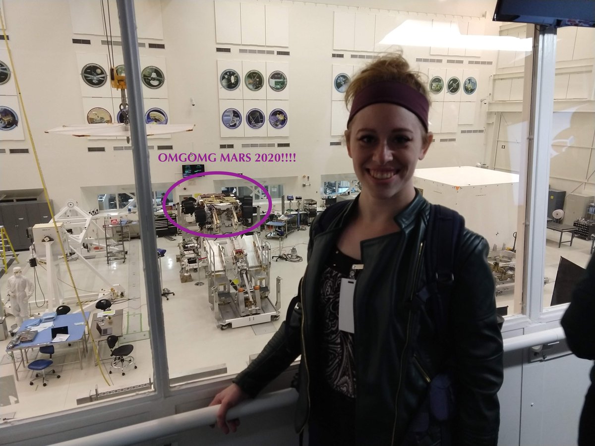 Me with an upside down Mars 2020 rover in the background!!!