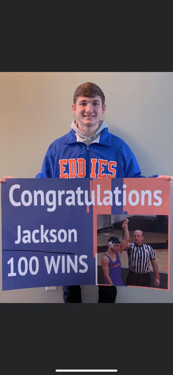 Congratulations to Jackson Hoover who earned his 100th career win on Wednesday night! #proudtobeanEddie