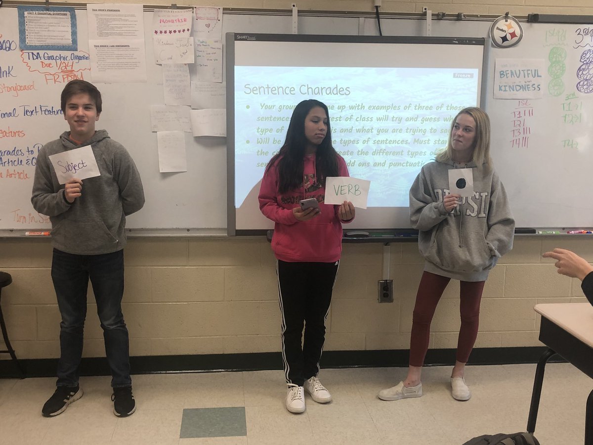 ms_adams_'s tweet photo. The students had so much fun playing “Sentence Charades” to review Simple, Compound and Complex Sentences! #thestjamesway #sjmssharks #elagames https://t.co/XnsHF98mmK