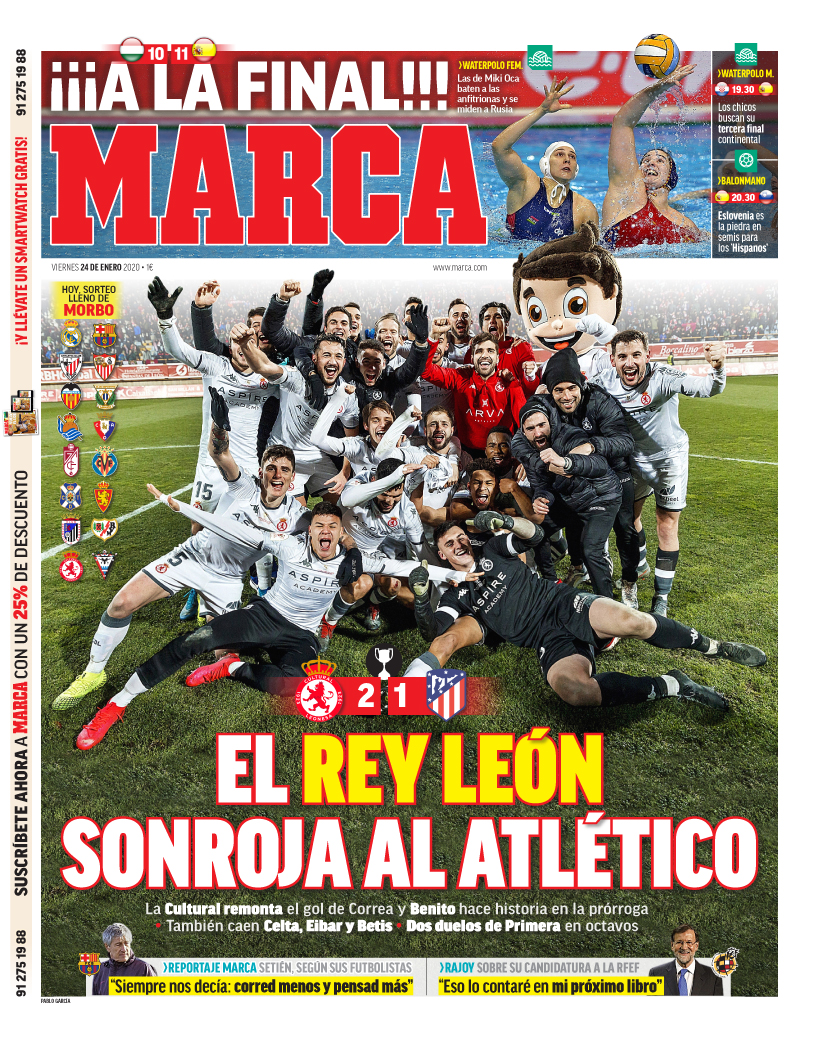 marca's tweet photo. #LaPortada El Rey León sonroja al Atlético 🗞 https://t.co/Ku8klbf8br