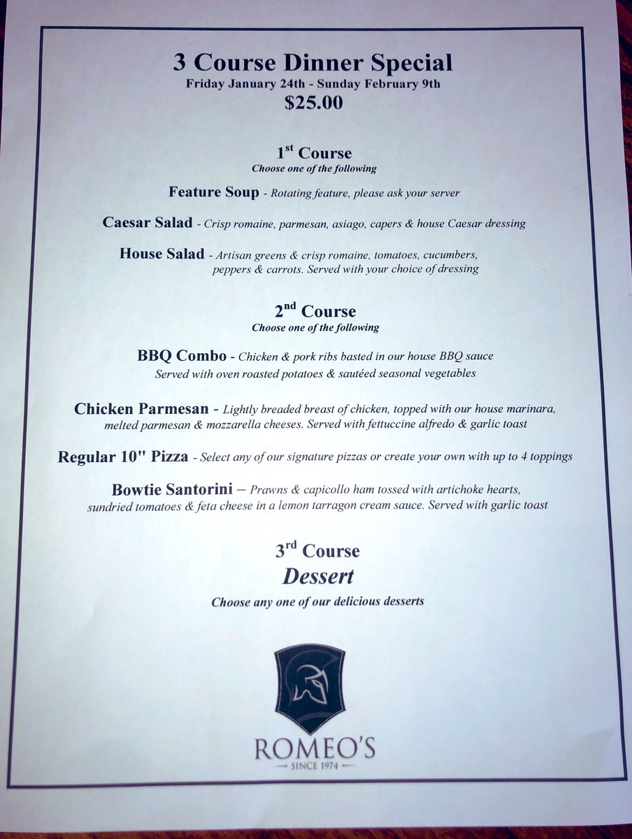Excited to share our annual ‘Three Course Dinner Special’ that will be available after 4pm from January 24th-February 9th, at all five of our locations!