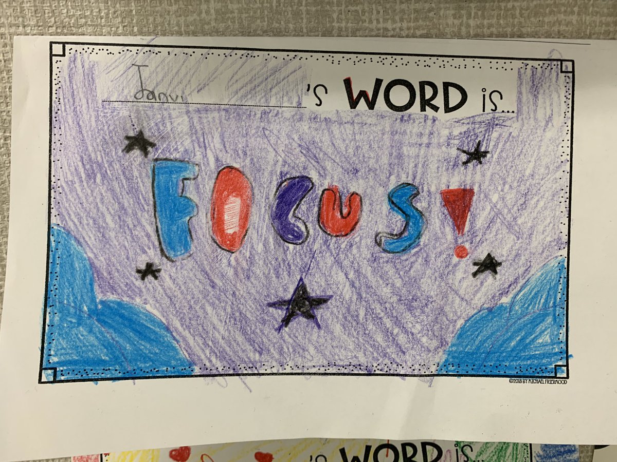 MrsBarron3rd's tweet photo. One Word Goal! Self reflection is important, no matter your age! My students selected a word that focuses on an area they want to improve. They included 3 action steps to keep them accountable and on track for success! #onewordgoal #selfreflection @CWE_Cougars https://t.co/LsEF3Hs4fi