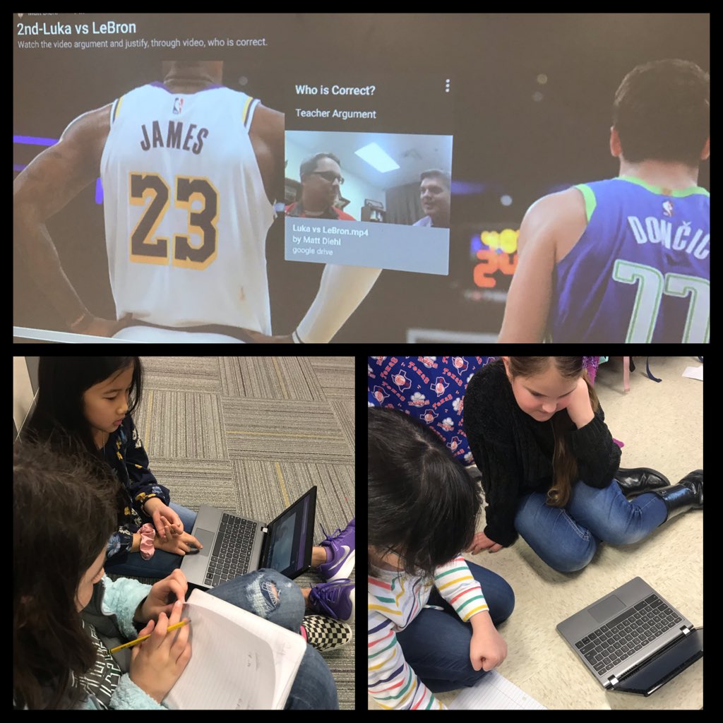 MrDiehl24's tweet photo. Teacher Argument: Mr. Miller and I had a disagreement about who was taller, Luka or LeBron. Units of measure questions are way more interesting when your principal argues with your math teacher. 😆 #MeasurementConversions #WindsongSTRONG https://t.co/MVifRWZmLn