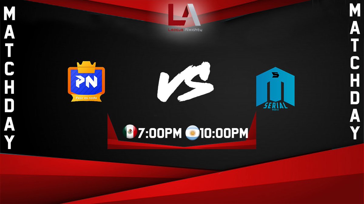 #MatchDay

En unos minutos tendremos el último enfrentamiento de la semana. Los dos punteros del grupo 4 buscarán seguir arriba. ☝️

@PeoresNadaCR 🆚 @SerialMobile 

⏰ 19:00 🇲🇽 | 20:00 🇵🇪 | 22:00 🇦🇷
