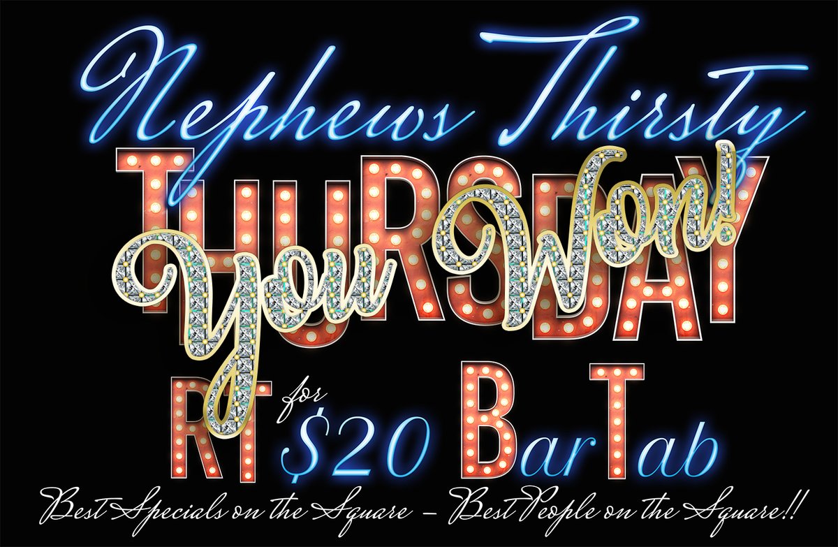 NephewsTX's tweet photo. Congrats Kayla @kaylaacruz you won the $20 Bar Tab for Thirsty Thursday.. Make it count at the Best Club on the Square with the Best people on the Square!
Must be at least 21 to git it!!
#SquareMoves
#TGIT
#BobcatNation
#thirstythursdaynephewsRoCkS https://t.co/sNZ9oTh31p