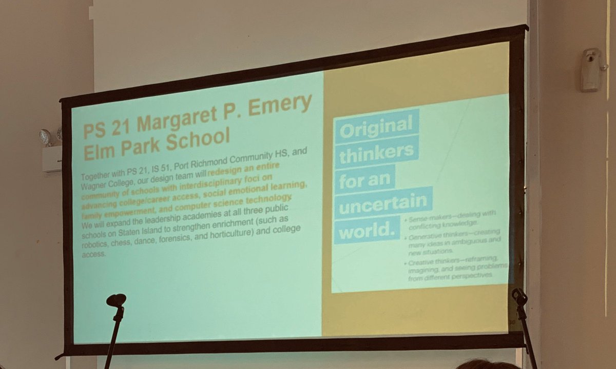 PS21si's tweet photo. @PS21si @WagnerCollege deepening our BOLD Design idea 4 our #portrichmondpipeline w #IS51 @PRHSRaiders with community feedback. TY #imaginenycschools @XQAmerica @RobinHoodNYC @DOEChancellor for the opp #knoweverystudentwell @ExecSupALodico @vgallassio @SIBOD31 @MrCPS21 https://t.co/uo9ykFHuQk
