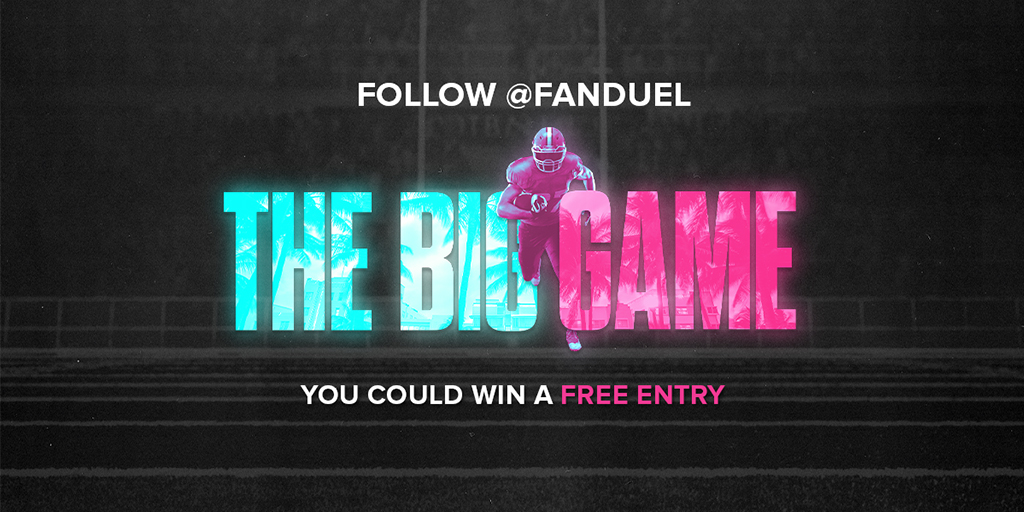 FanDuel's tweet image. 🚨 GIVEAWAY ALERT 🚨 

Want to win a FREE entry into our NFL Big Game Bowl contest? 

Here’s how to do it:

1️⃣ RT this post
2️⃣ FOLLOW @FanDuel
3️⃣ REPLY with your FD Username 

10 winners will be selected at random on 1/31. 

Rules: go.aws/2GeQDIq