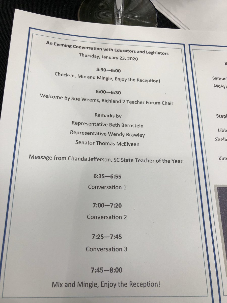 Enjoyed being a part of “An Evening of Conversations with Educators and Legislators.” Educators shared their challenges and their vision for education in SC with elected officials and educational leaders. <a href="/RichlandTwo/">Richland School District Two</a> <a href="/R2Forum/">R2 Teacher Forum</a>
