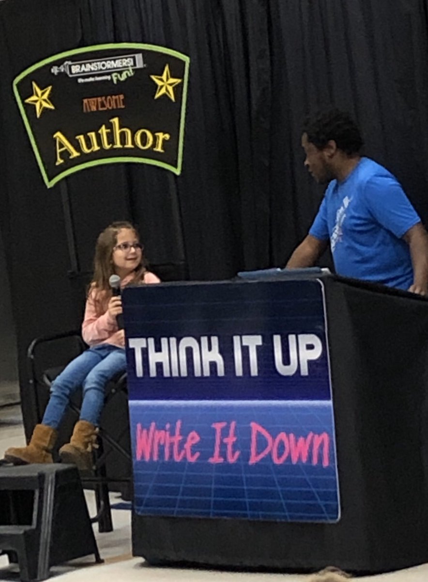 Carpenter_LO's tweet photo. These budding authors helped drive our assembly this morning as we welcomed back @BrainstormersMI to Carpenter! #thinkitup #writeitdown #AlwaysLakeOrion @LkOrionSchools https://t.co/FCvk37q66X