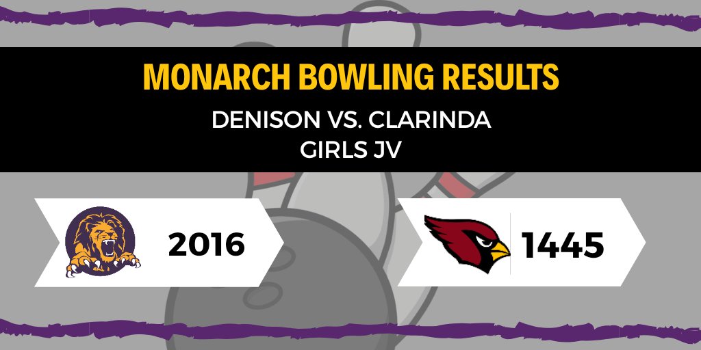 MonarchBowling's tweet photo. Final scores for Denison vs. Clarinda. https://t.co/bhsO8ZpGZl
