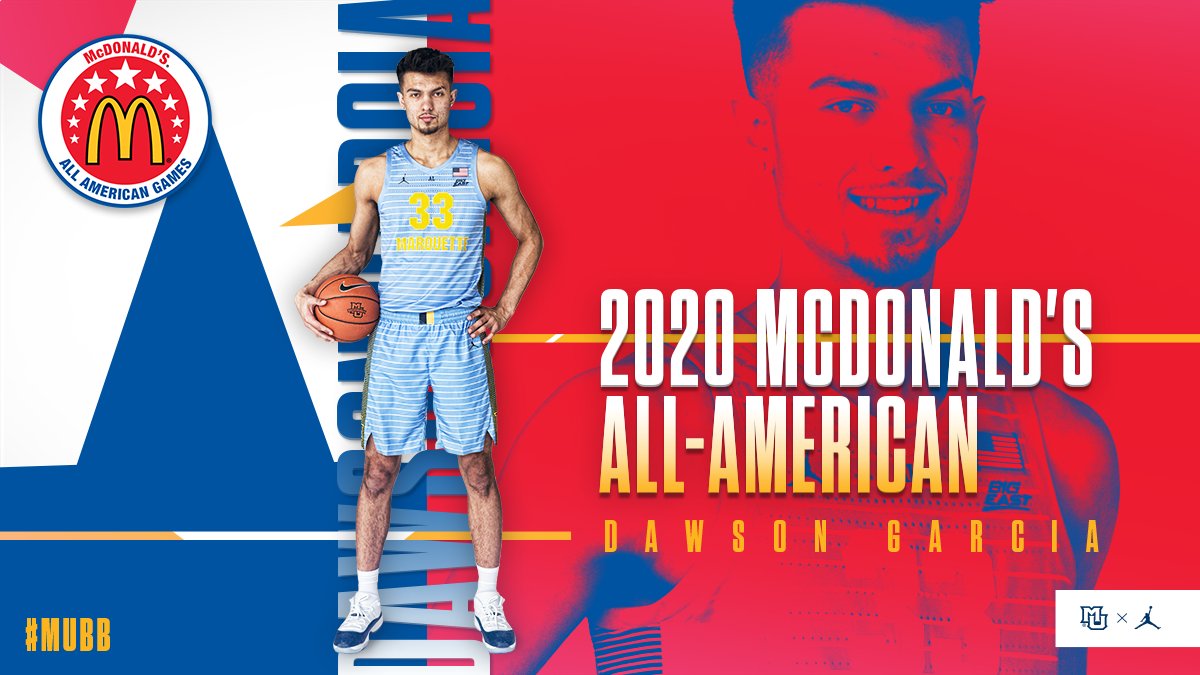 MarquetteMBB's tweet photo. Congrats to @Dawson23lee on the @McDAAG selection! Well deserved. #mubb #hedecided https://t.co/LDkMWHiVcq https://t.co/sw7kpQDjZh