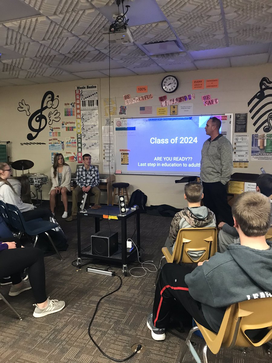 Mr. Moser shared about the Freshman Academy this afternoon. It was great to have MaKenna G. and Ben S. come back and see us!! Reminder Northwest 8th grade and New Student Orientation is Thursday, Feb. 6th doors open at 6p.m. and program at 7:00p.m. <a href="/NW1Rschool/">1R School</a> <a href="/VikingsNW/">NWVikings</a>