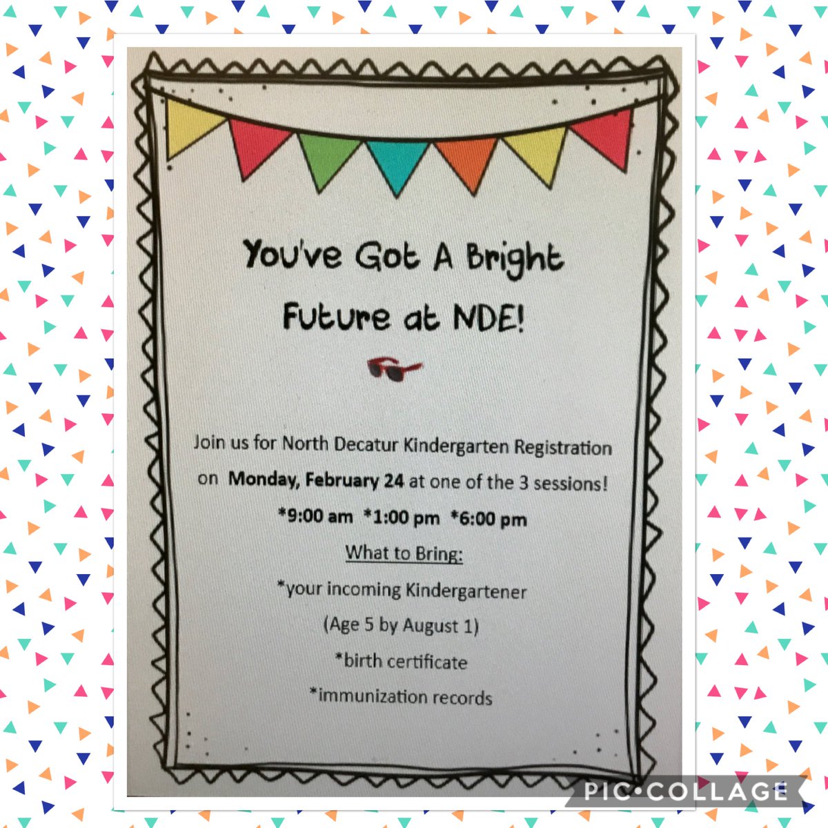 hadler_sue's tweet photo. We are excited for Kindergarten Registration!  NDE....a place to shine bright! 😎 ⁦@ndeschargers⁩ #1DCCS https://t.co/ZVVpxlvAjy