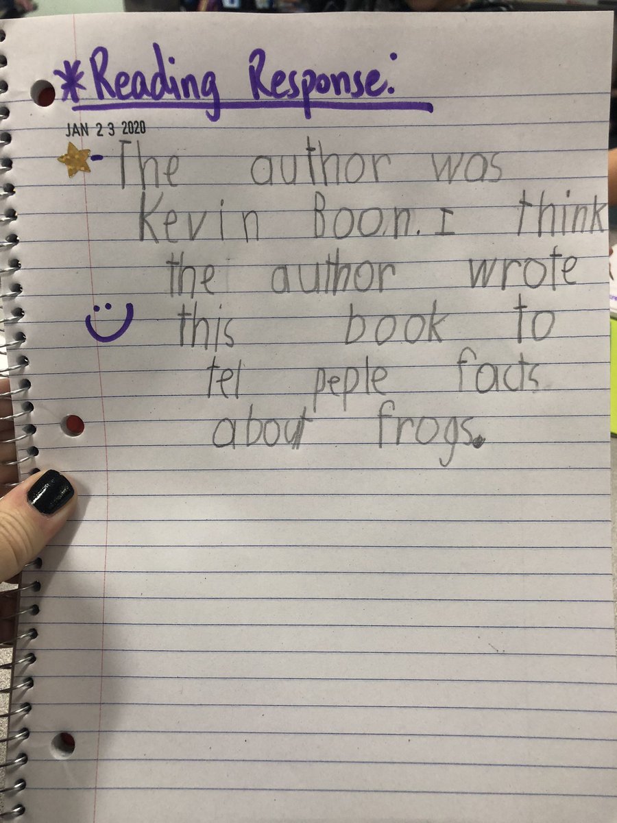 KeithKLilley's tweet photo. Proof that kiddos are capable & can rise to the challenge. #ProudTeacher #BeKeith @Keith1stGrade @CFISDKeith #ReadingResponses #ThisIsFirstGrade https://t.co/BZ9gzNGSG5