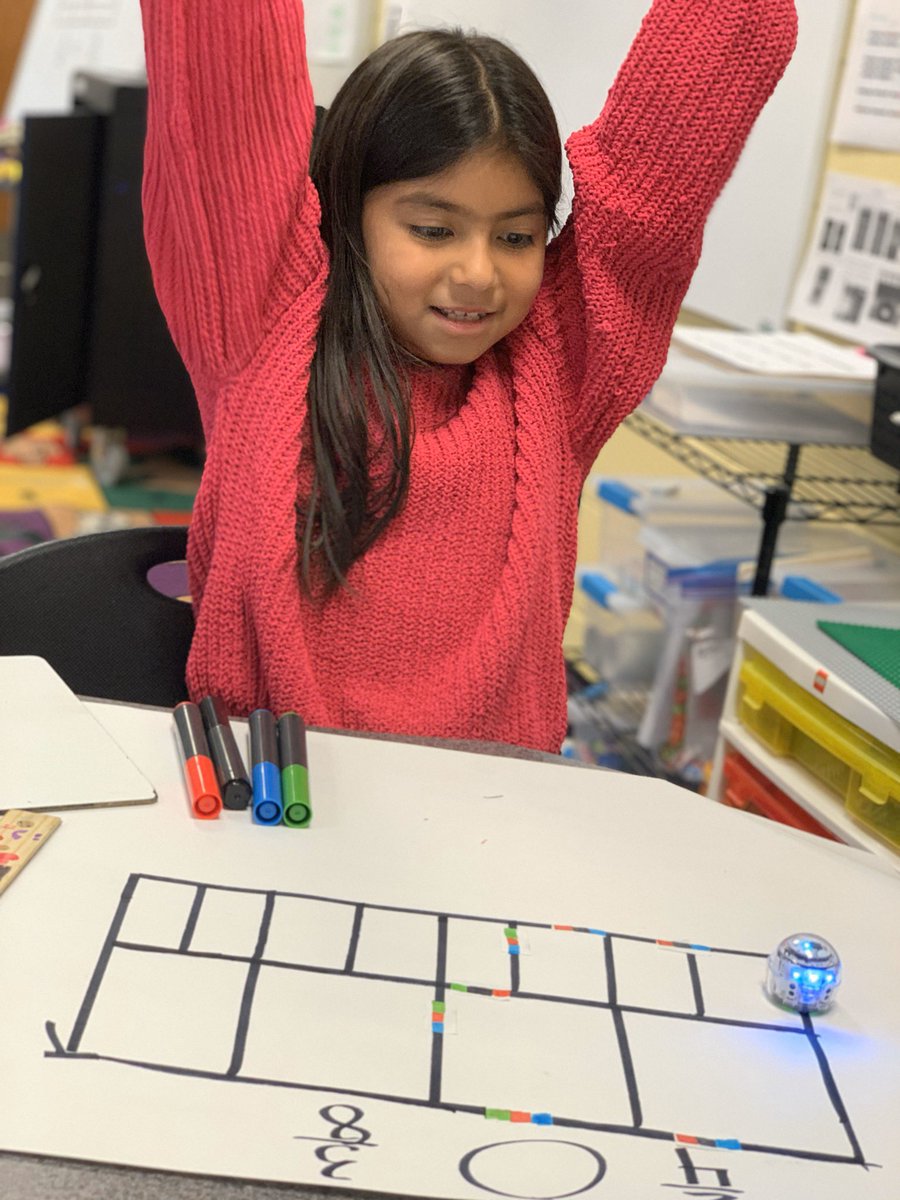 mrsjones72812's tweet photo. The faces you make when you finally get your @Ozobot double fraction bar correctly coded to compare two fractions! #ozobot #codeed #fractions #math @ChrisYungES @MathCoachCorner @DonnaStofko @PWCSNews #cyessteamengines https://t.co/aPAWDTHf0K