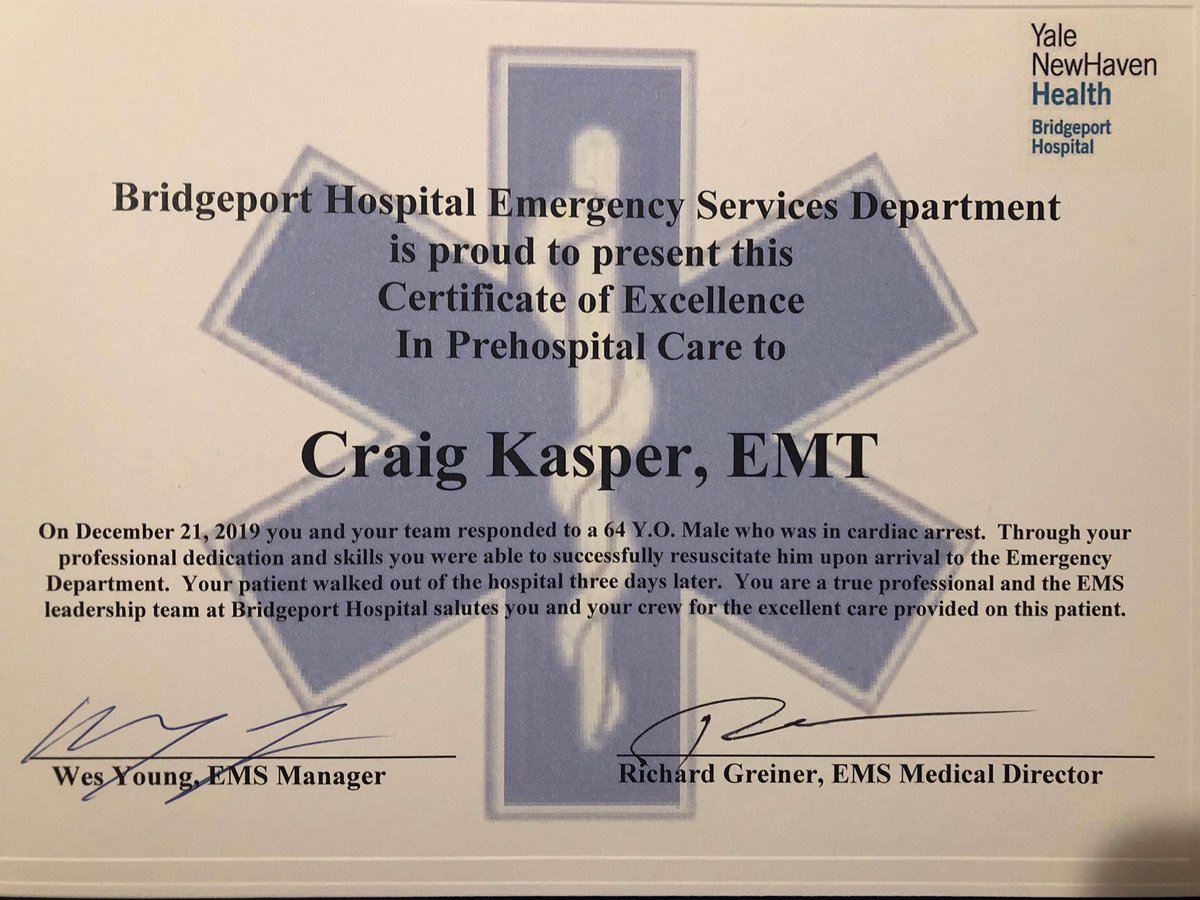 FF Kasper was also recognized for this call but was unable to attend the ceremony.  Strong work!